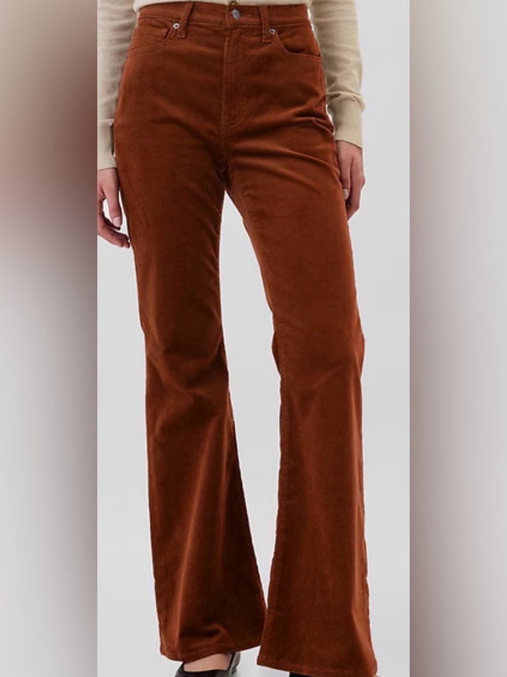 GAP High-Rise Soft Vintage Corduroy Flare Pants in Rust Size 18/34R NEW
